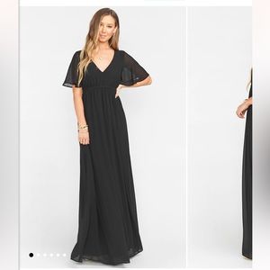 Emily Empire Maxi Dress ~ Black Chiffon Bridesmaid Dress